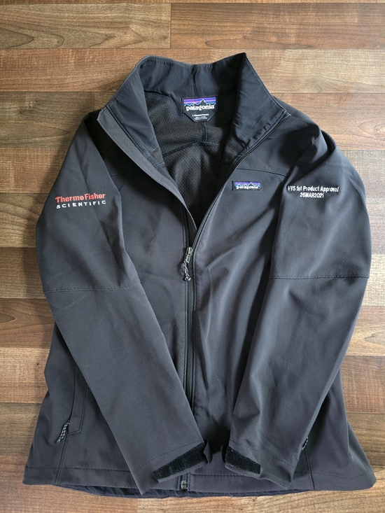 Patagonia Mens Black Softshell Jacket - Thermo Fisher Scientific Embroidered